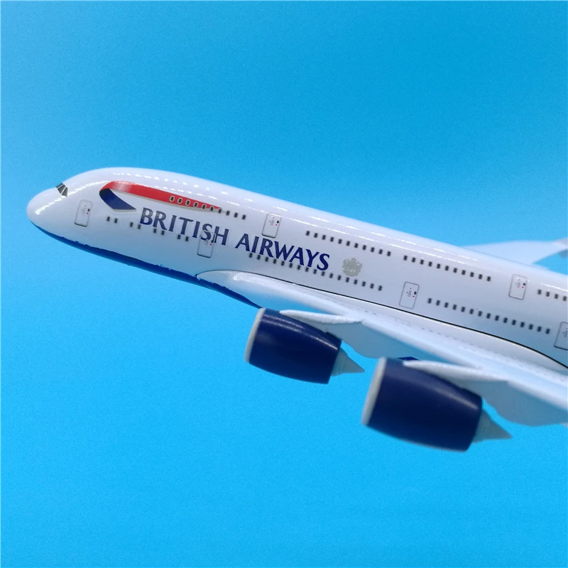 20 см A380 Большой Британский самолет модель Англия воздушный пассажирский самолет сплав авиакомпания модель Путешествия Праздник подарок на день рождения