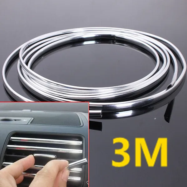 

3Metres x 6MM Chrome Moulding Trim Strip Car Door Edge Scratch Protector Cover MOULDING "U" STYLE