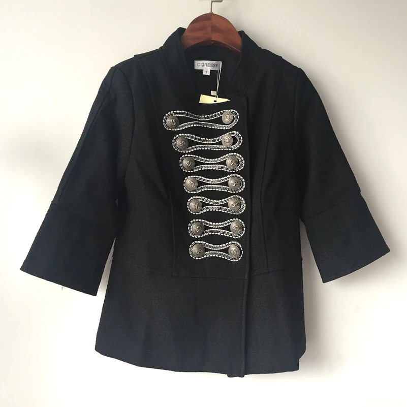 Высокое качество Новинка BARACCO Дизайнерская куртка Женская 3/4 рукав двубортная куртка верхняя одежда