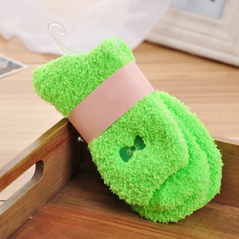 

Embroidery bow-knot Thickening women cotton Lovely Plush Keep Warm Sleep ladies funny cute Socks hosiery Winter kawaii