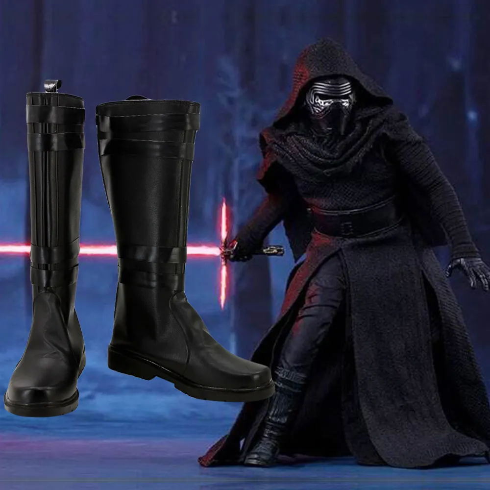 

2017 Star Wars 7 VII The Force Awakens Sith Lord Dark Jedi Kylo Ren Cosplay Boots Shoes For Costume