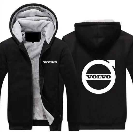 

2019 Hot Volvo Men Zipper Hoodies Coat Winter Fleece Thicken Coat Unisex Sweatshirts Cotton Jacket new fashion brand clothes