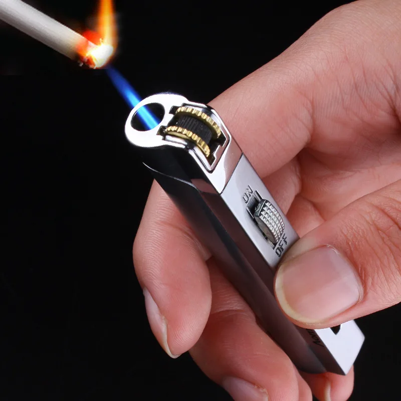 Cigar lighter filled with butane gas lighter, smoke, cigarette, flare