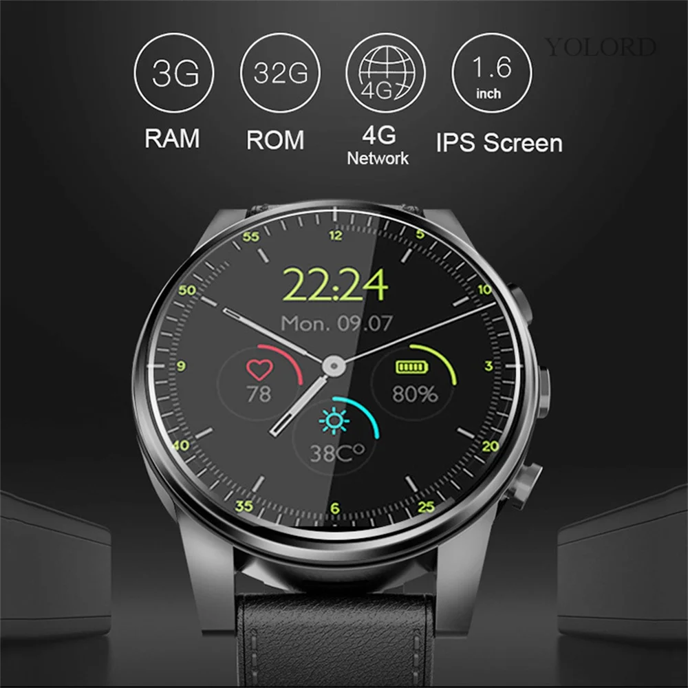 696X360 Android Смарт часы 1 + 16 Гб/3 32 Гб 6 &quotКруглый WiFi gps сим карта 4G Smartwatch телефон Спорт