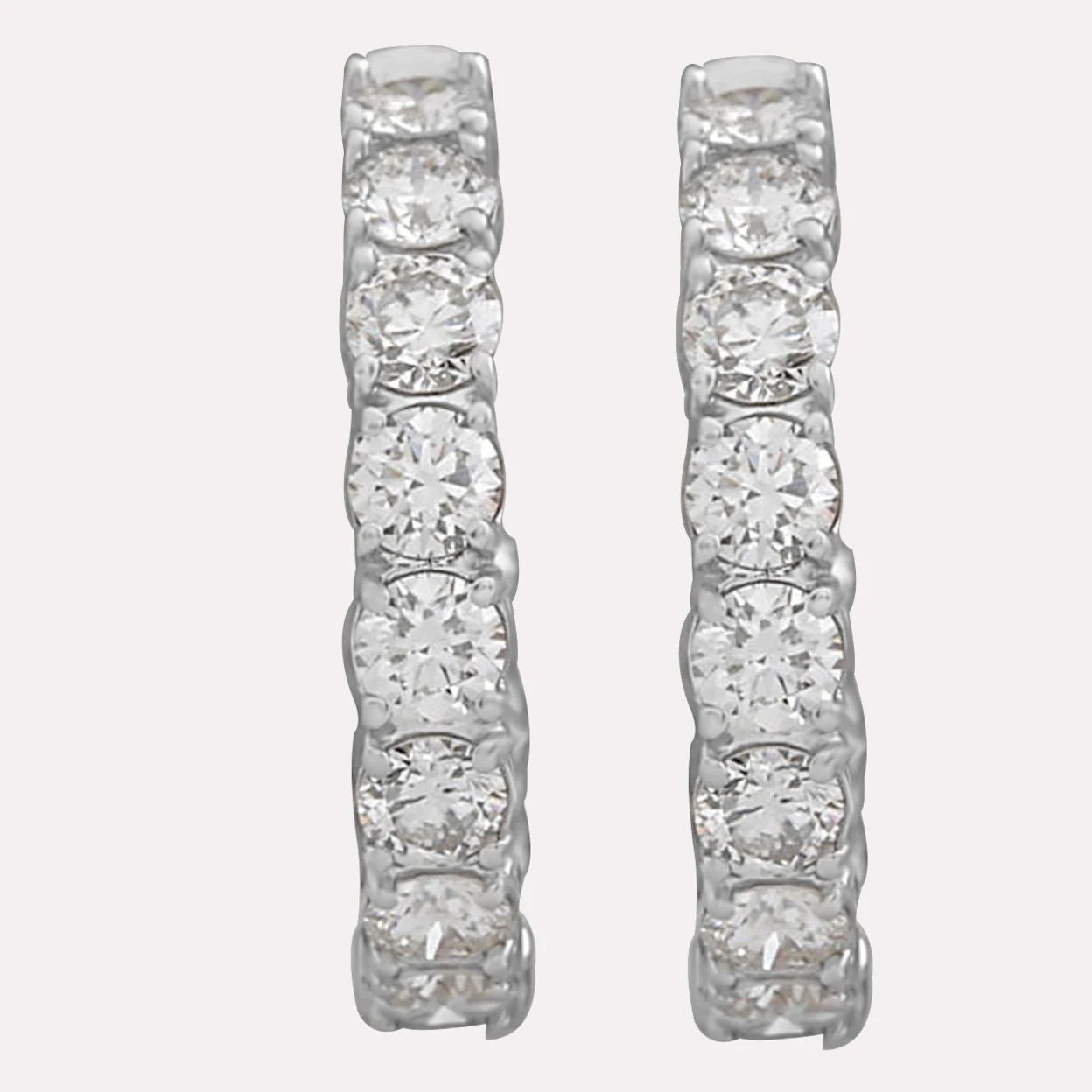 2.00 CARAT MOISSANITE HOOP EARRINGS 10K SOLID WHITE GOLD