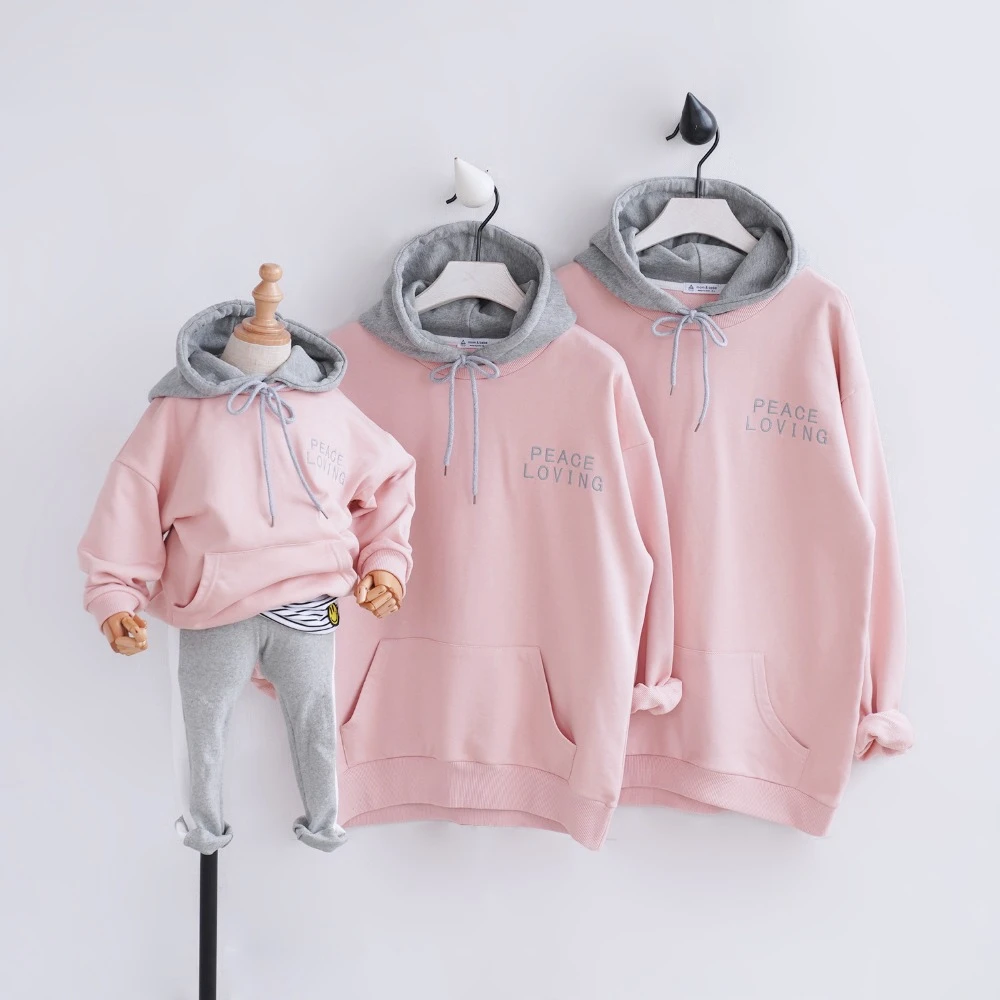 Sudaderas con capucha para padre/madre/niño, atuendos familiares, sudaderas con bolsillo, ropa de aspecto familiar, ropa con capucha para papá, mamá hija|Trajes iguales de familia| - AliExpress