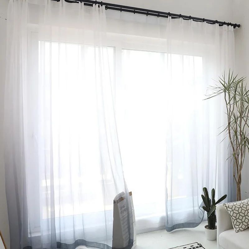 Сплошные тюлевые шторы ENHAO для гостиной, 3d шторы, современные отвесные шторы для кухни, элегантные занавески из вуали для двери - Цвет: gray