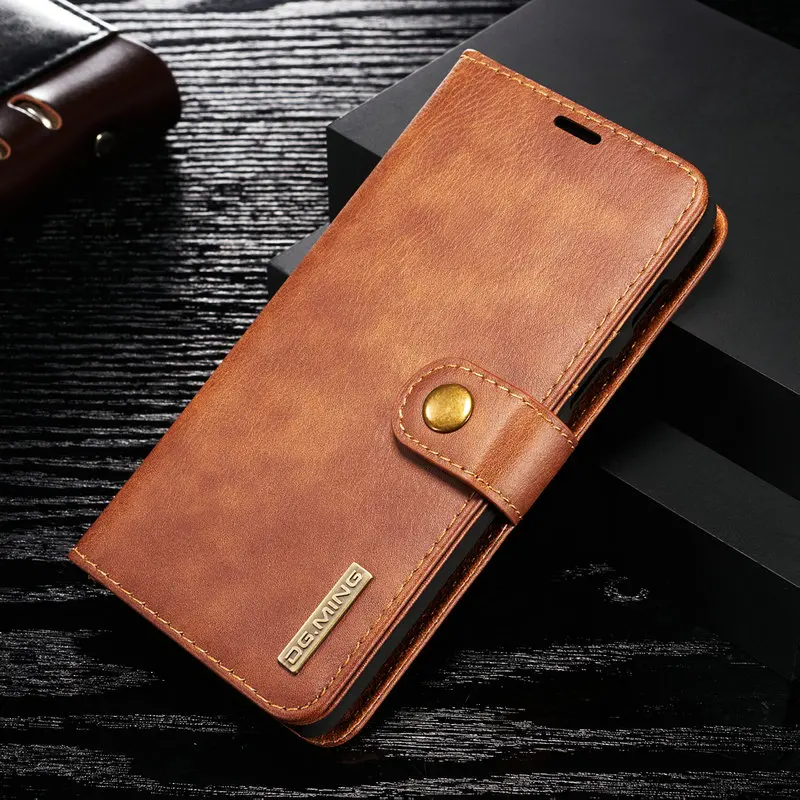 Винтажный кожаный чехол кошелек DG.MING с откидной крышкой для OnePlus 6 2 в 1