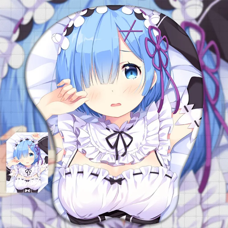 Большой Размеры! Re: Zero Rem аниме 3D Oppai коврик для мыши подставка для запястья - Цвет: large2