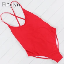 Floylyn сексуальный цельный купальник красный серый черный женские купальные костюмы Мягкий купальный костюм бандаж монокини купальник
