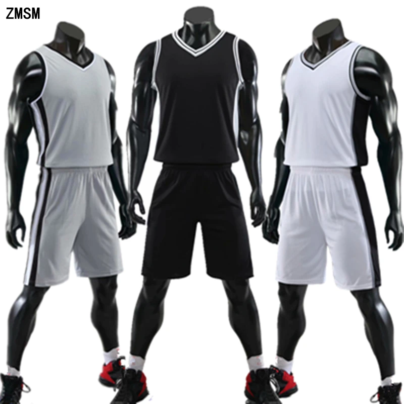 Adulto de Basquete Camisa de Basquete dos Homens com Decote em v Zmsm Crianças Conjunto Colete Bolso Duplo Shorts Treinamento Uniforme Sportswear Jy824