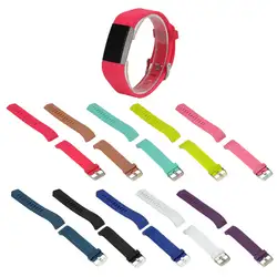 DHL 100 шт./лот 3D Силиконовые спортивные браслеты ремень Ремешки для наручных часов для FitBit Charge 2 браслет Оптовая