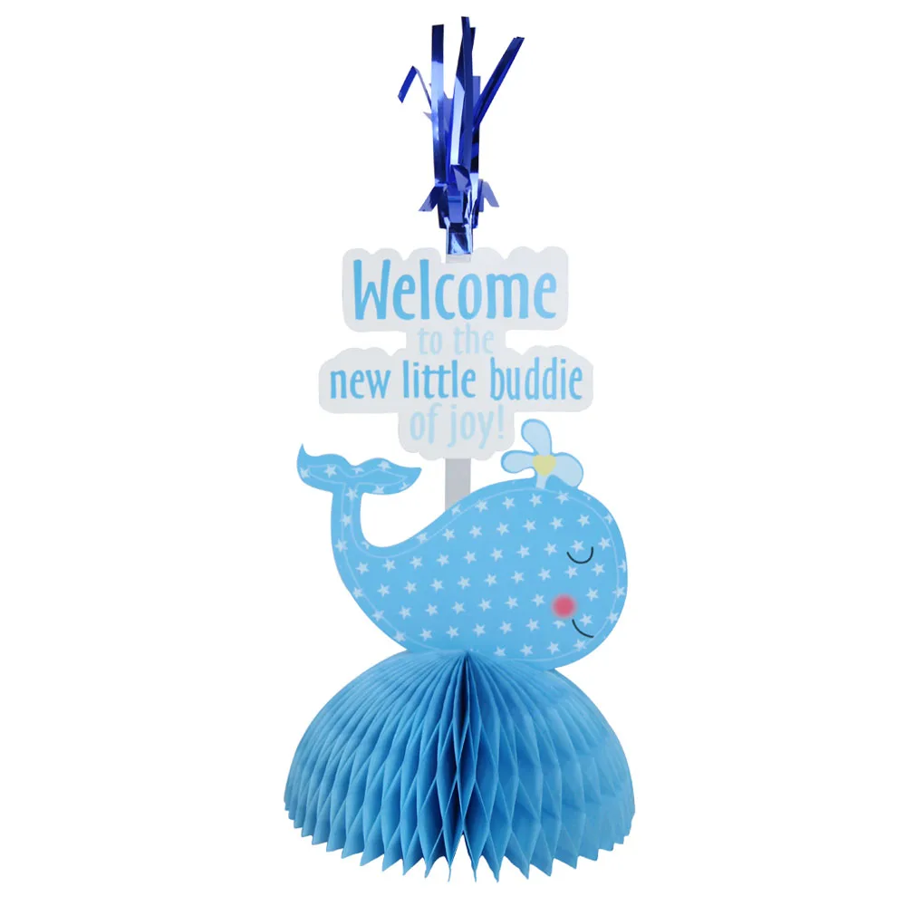 Adorable Whale Baby Shower Honeycomb Centerpiece Table Decor