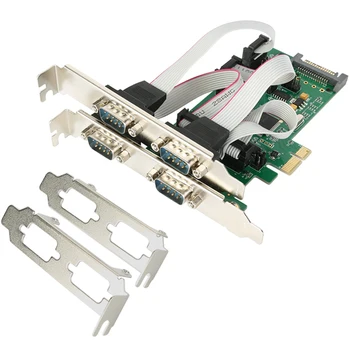 

PCIe 4 port RS-232 card PCI express Industrial Multi DB9 COM port adapter for Serial Networking Monitoring Equipment