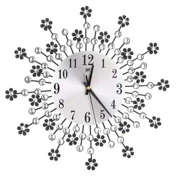 

Gold Metal Flower Wall Clock Modern Design Living Room Guess Watch Mechanism Office Decoration Vintage Home Decor Kitchen WZH105