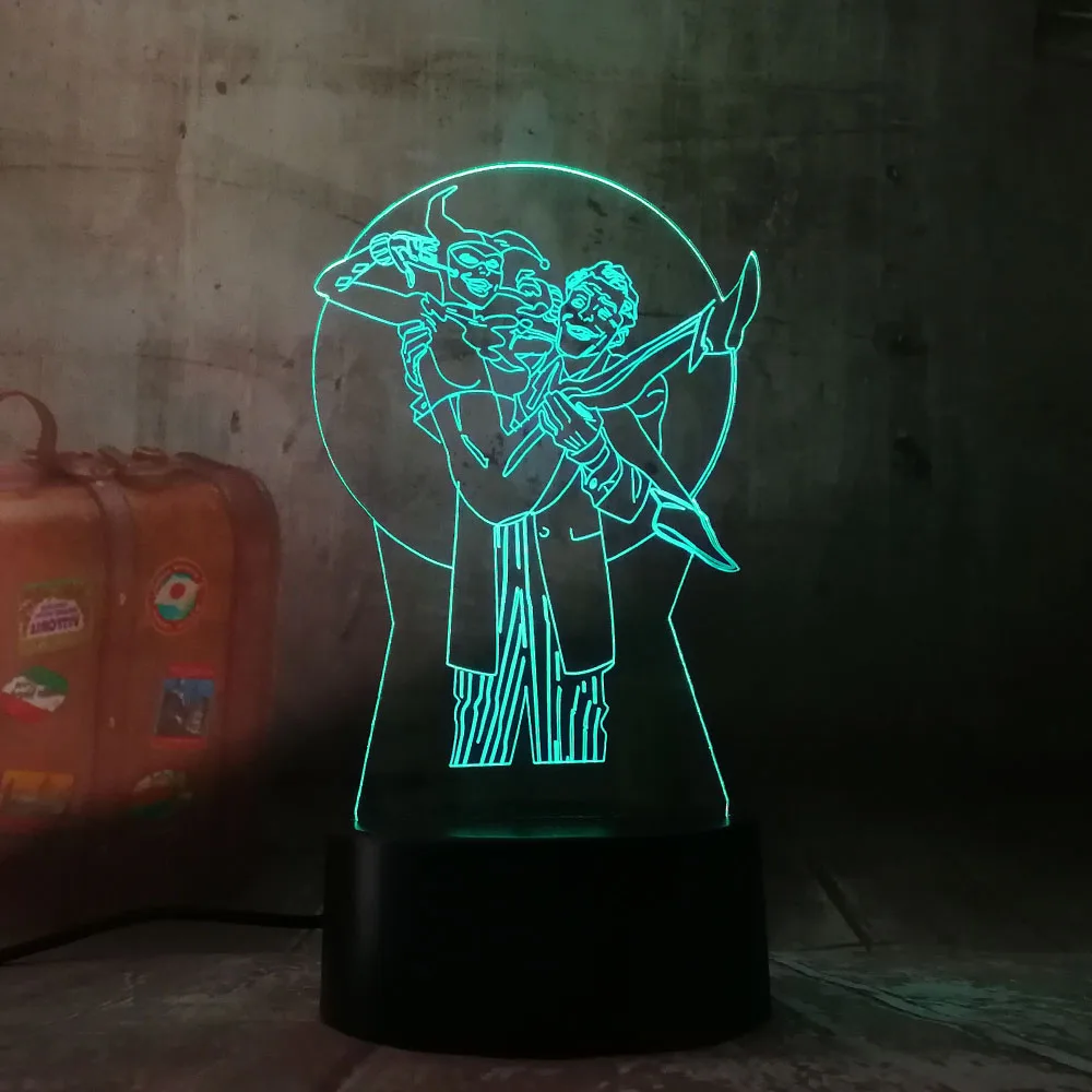

Cool Child Led Night Lamp Marvel Harley Quinn Nightlight for Kids Bedroom Decorative Lamp Joker Suicide Squad 3d Led Night Light