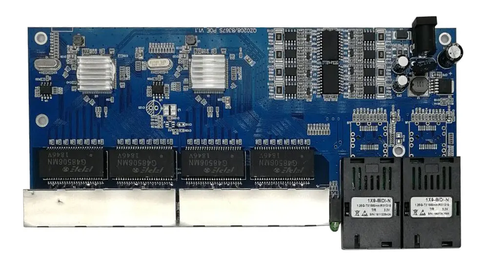 8 RJ45 2 SC POE волоконный гигабитный Ethernet коммутатор волоконно-оптический одномодовый UTP порт 10/100/1000 м плата PCBA 3 шт