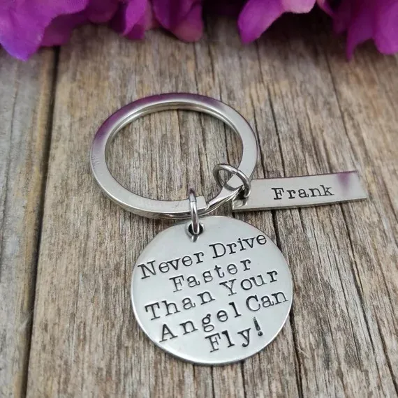 الأزياء القرص المفاتيح الفولاذ المقاوم للصدأ إلكتروني أبدا محرك أسرع من الملاك يمكن يطير حلقة رئيسية مجوهرات يمكن مخصص YP3993