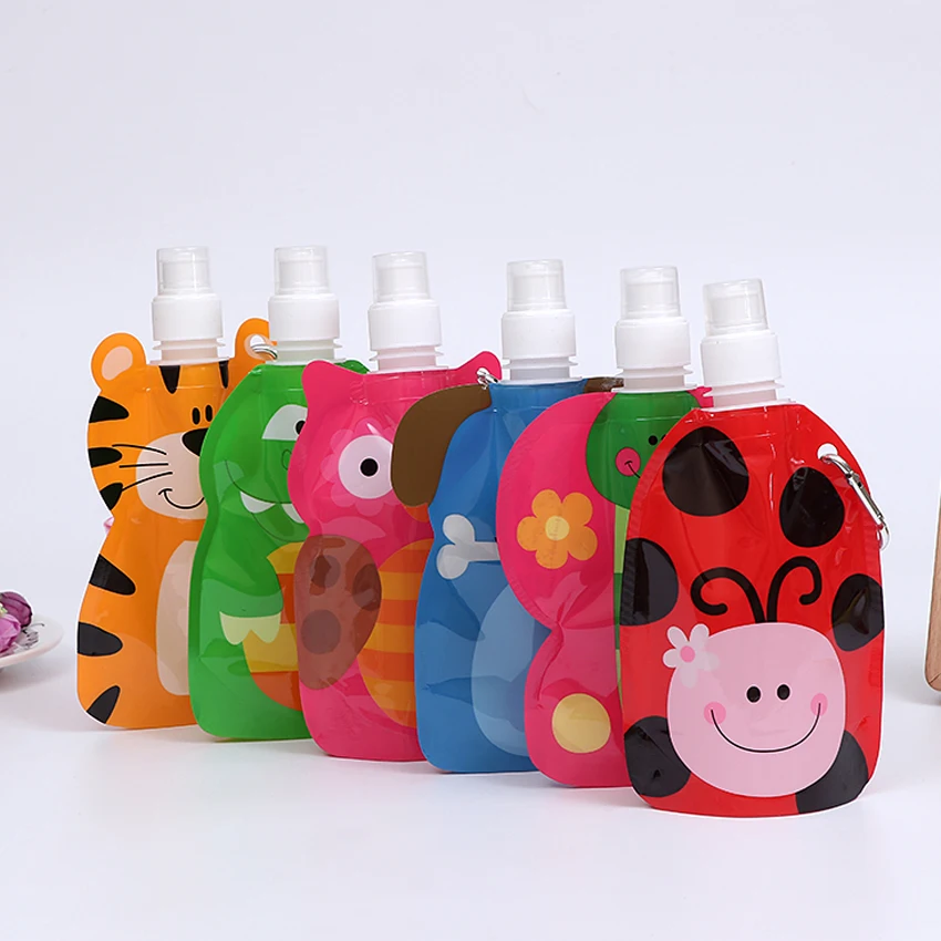 8 Pcs Trendi Kartun Bentuk Hewan Lipat Dilipat Botol Air Fda