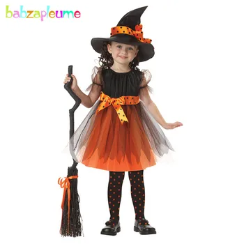

2Piece/3-6Years/Halloween Kids Clothes For Baby Lace Tutu Party Dress+Hats Toddler Girls Dresses Children Clothing Sets BC1315