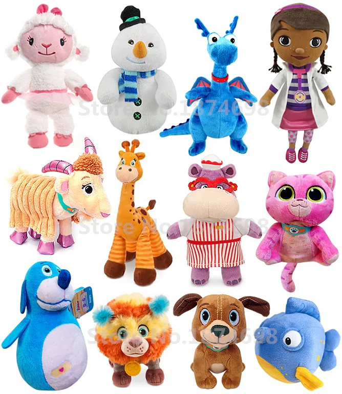 Doc McStuffins игрушки Lambie Stuffy Hallie Chilly Boppy Findo Gabby Жираф пищалки шепот Сова мини плюшевые мягкие игрушки животные