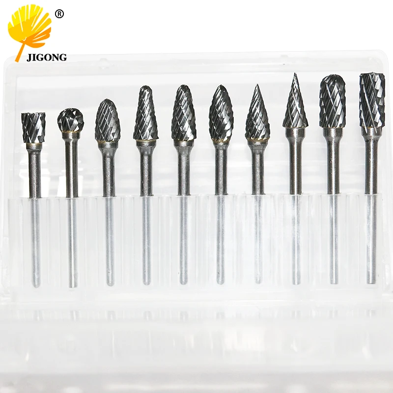 

10pcs 1/8 "Shank Tungsten Carbide Milling Cutter Rotary Tool Double Diamond Cut Rotary Tools Electric Grinding