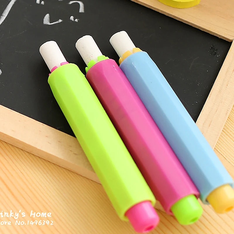 

3PC Dustless Chalk Holders Holder Pen Porta Tiza Chalk Clip Non Dust Clean Teaching On Chalkboard wall sticker (Not Chalk )