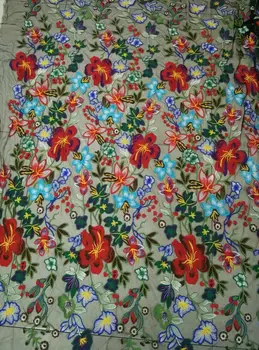 

Multi colour on netting embroidered black African tulle lace material Top sale embroidery lace fabric for wedding party dress