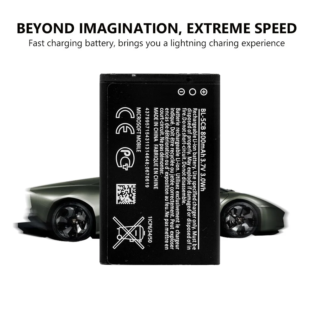 

YCDC 3.7V 800mAh BL-5CB BL5CB Battery BL-5CB For Nokia 111 113 1000 1280 3600 3660 6620 6108 N91 Phone Battery