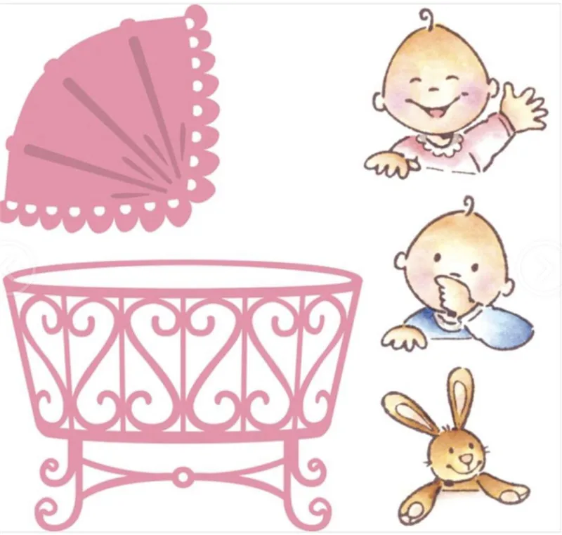 

10x10 Baby carriage Transparent Clear Stamps for Scrapbooking for DIY Card Making Cutting Crafts Stencil