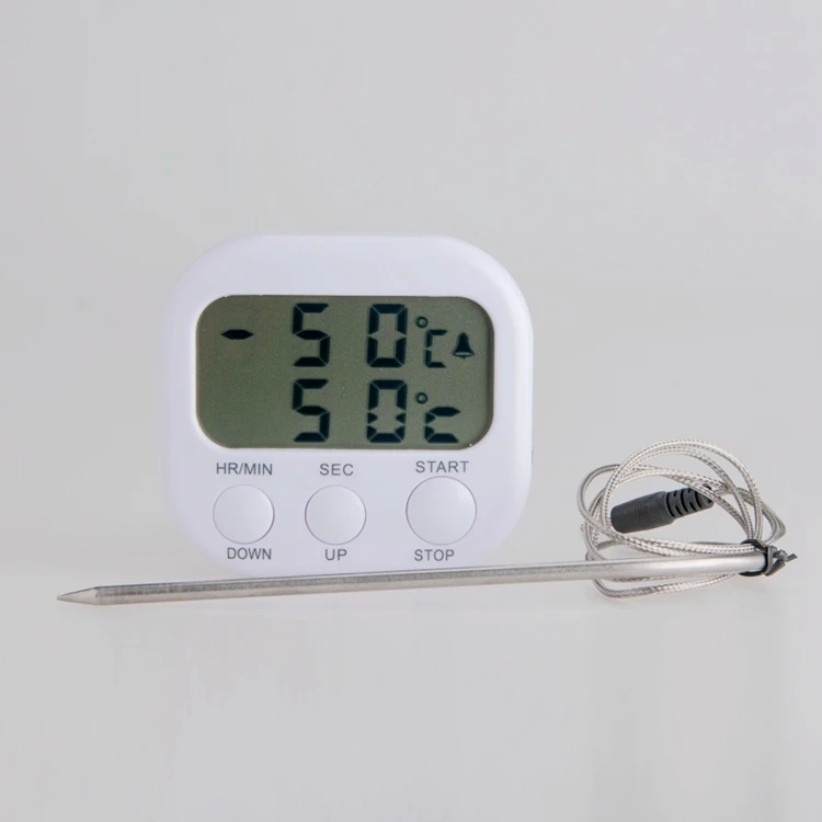 ЖК-термометр для кухни и еды-50~ 300 градусов, цифровой измеритель температуры для приготовления пищи, кухни, барбекю, мяса, будильник, таймер с подставкой