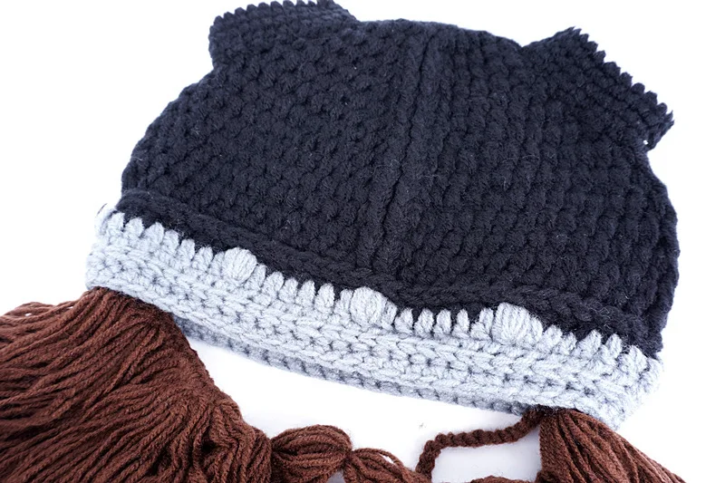 Любимые мужские варвары Vagabond Viking Beanie роговые шапки ручной работы зимние теплые подарки на день рождения крутые забавные кляп шапка на Хэллоуин