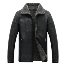 Европейский код деловые повседневные мужские кожаные куртки зимние теплые флисовые пальто толстая верхняя одежда куртка на молнии большое количество