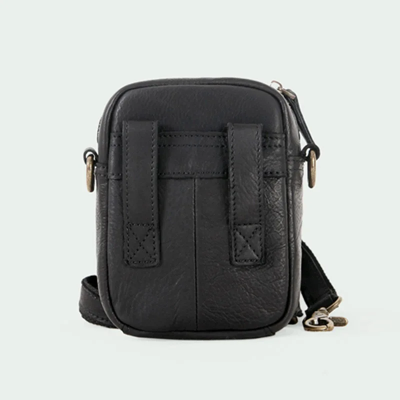 AETOO Men's Outdoor Leisure multifunctional cowhide shoulder crossbody bag wearing belt leather waist bag