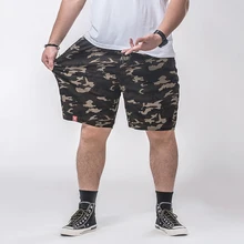 Камуфляжные штаны в стиле милитари, повседневные штаны, мужские летние пляжные шорты, брюки, Новые укороченные брюки, эластичные, размера плюс 7XL