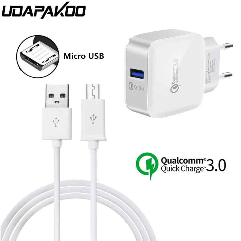 

Micro USB Charger usb or QC3.0 Fast EU Charger For Samsung Galaxy S3 S4 S5 S6 S7 Edge Plus Note 2 4 5 USB For Xiaomi mi 2 3 4