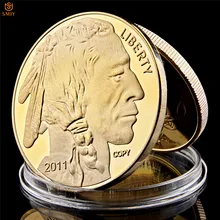 Индейцы и США Liberty Buffalo Yak в Боге мы доверяем Золотой вызов Коллекционная монета