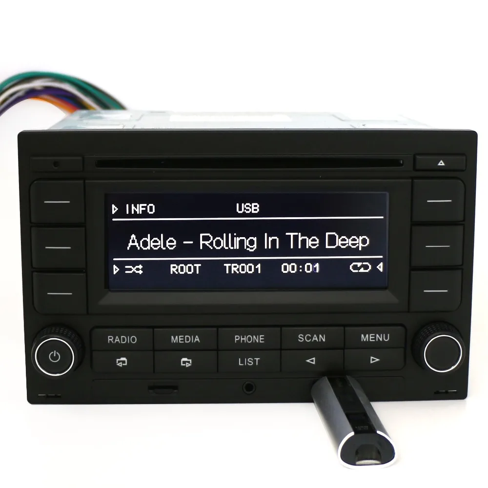 Лимонная Акула автомобильное радио RCN210 CD плеер Bluetooth USB MP3 AUX 9N 31G 035 185 для VW Golf Jetta MK4