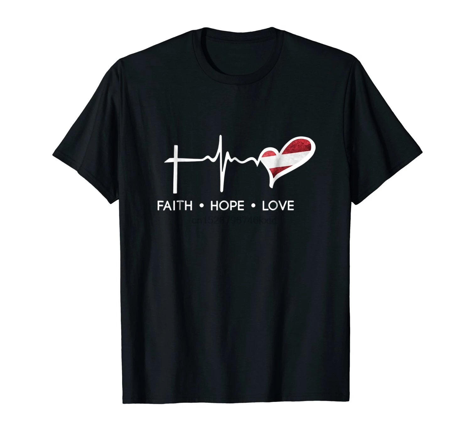 

2019 New 100% Cotton Top Quality Funny O Neck T Shirt Faith Hope Love Latvia Flag T-Shirt Latvija Customize Tee Shirts