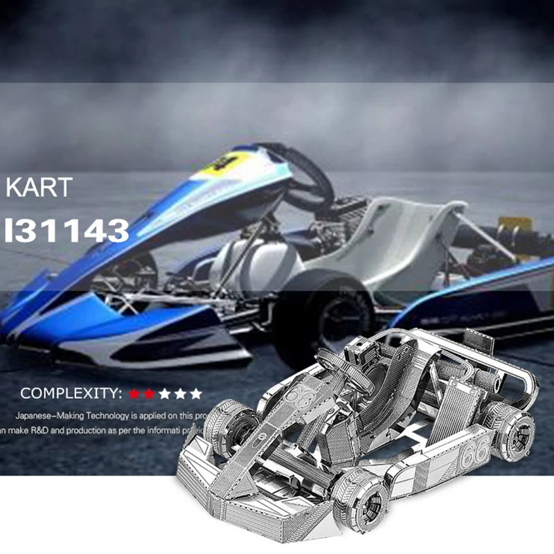 

Karting 3D Metal Assembled Model Simulation Adult Educational Toy Model Collection Souvenir Decorations 3D Kart Model FI31143
