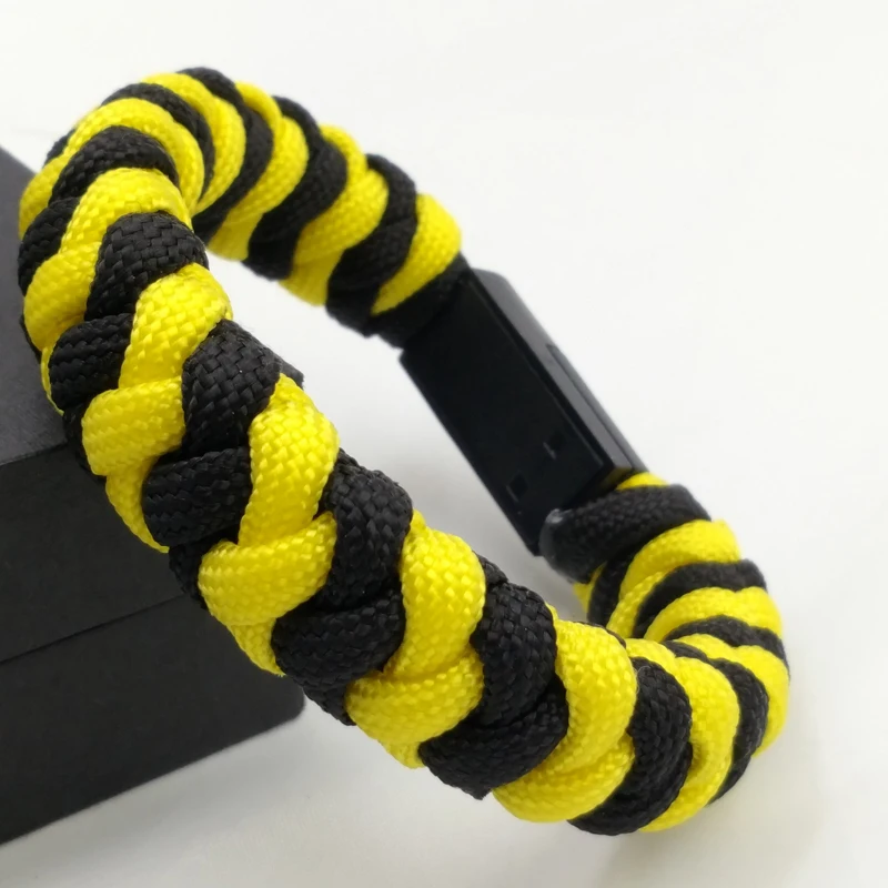 أحدث الإبداعية نسج paracord حبل بيانات سوار سوار USB بيانات الشحن سوار المحمولة USB سوار معدني شحن مجاني