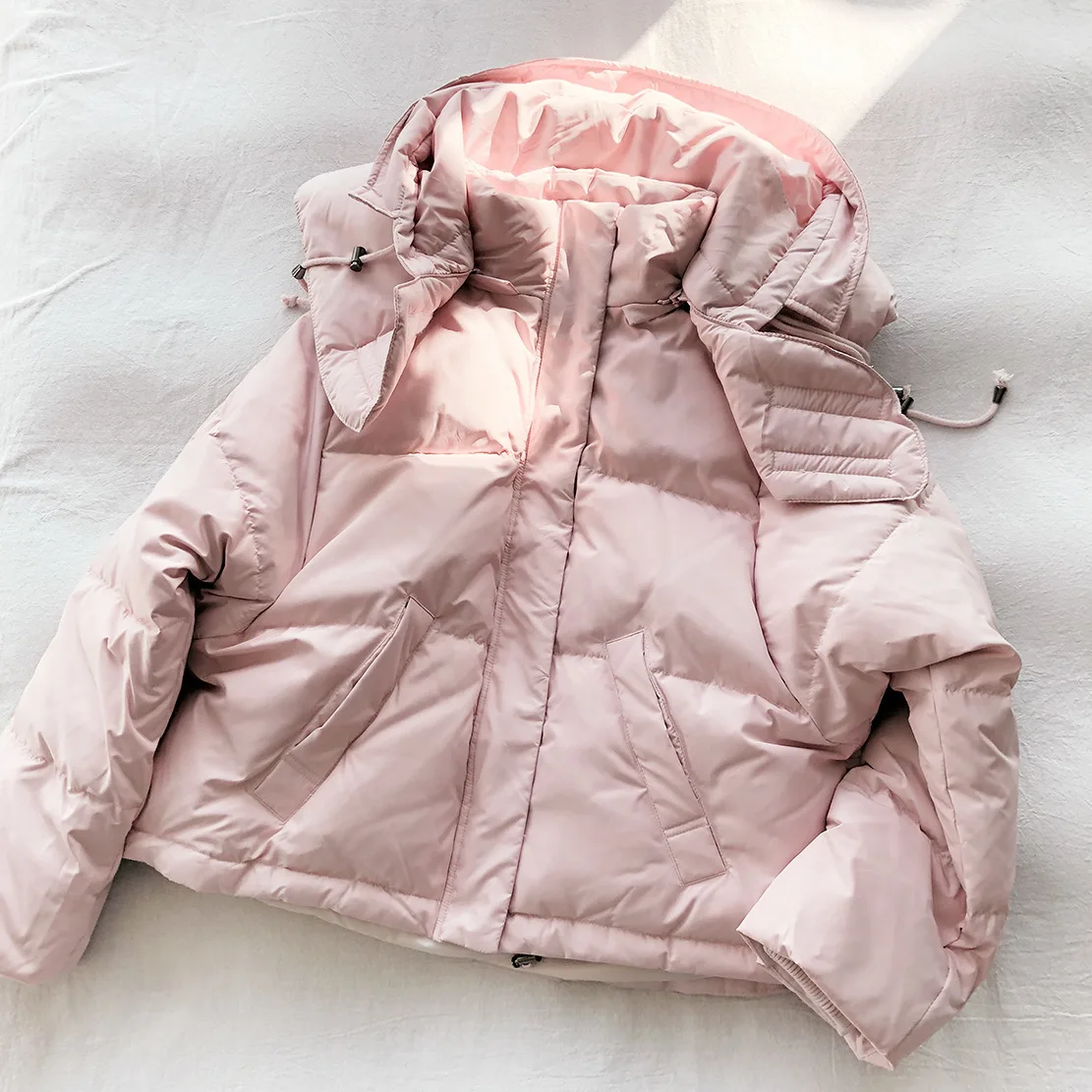 pink Jeaket Femme Tendance Épais Vers Manteau Bas Apricot Grande army Duvet Canard 2018 Hiver À Ky9157 De Capuchon Le Blanc Green Femmes Veste Taille q1YXXp