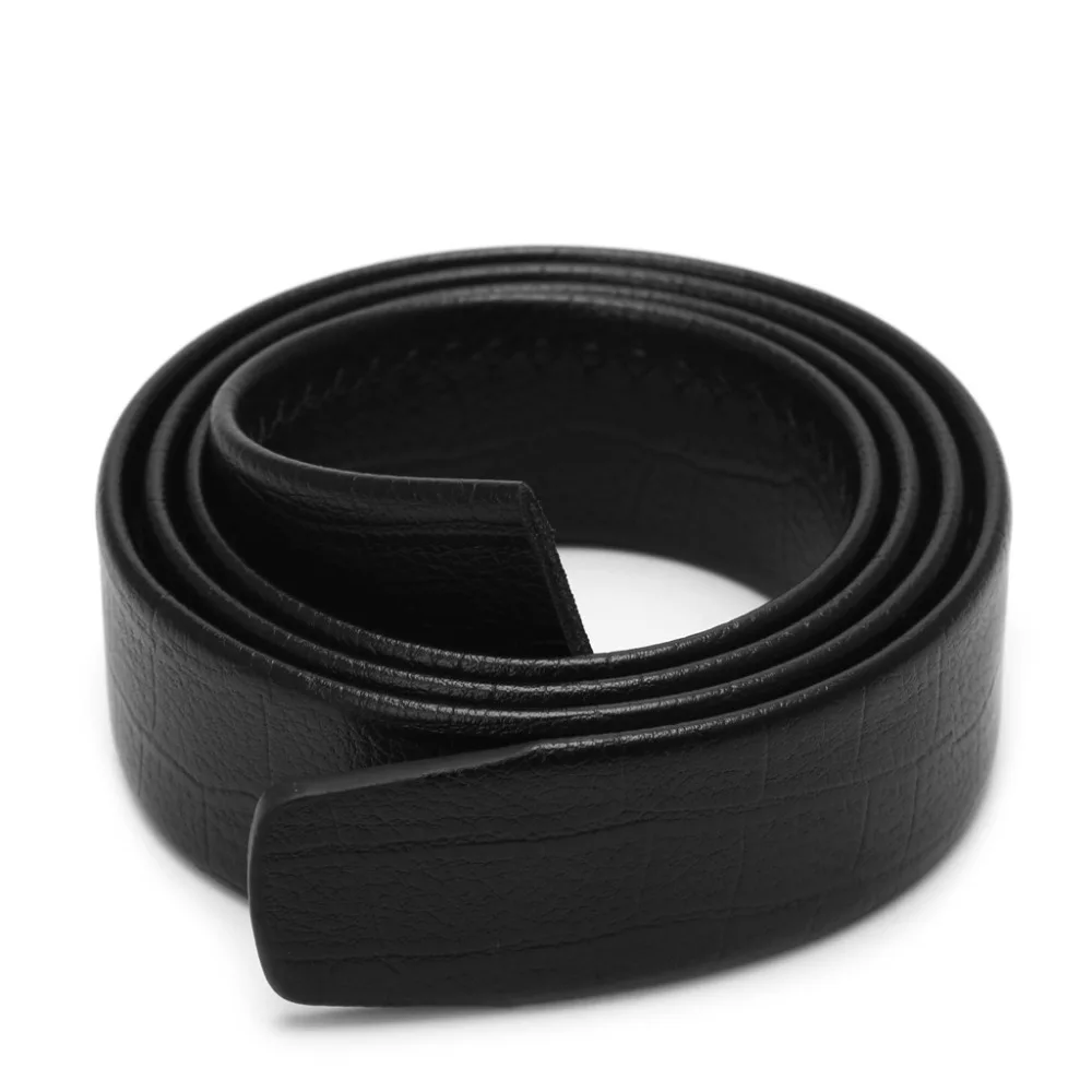 

Mens Black Faux Leather Belts Without Automatic Buckle Strap Waist Waistband Fashion