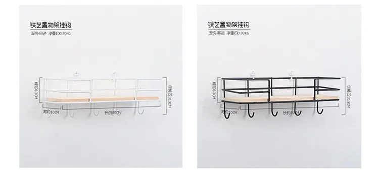 Деревянная металлическая железная декоративная полка для дома, современный стеллаж для хранения, настенный органайзер, крючок для ключей