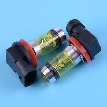 

2pcs H11 100W LED 4300K 1200LM PMMA Yellow Fog Light Bulbs Driving Projector Lamp DRL