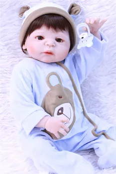 

NPK boy reborn doll 23" full silicone reborn baby toy doll for kids gift bonecas bebes reborn com corpo de silicone menino