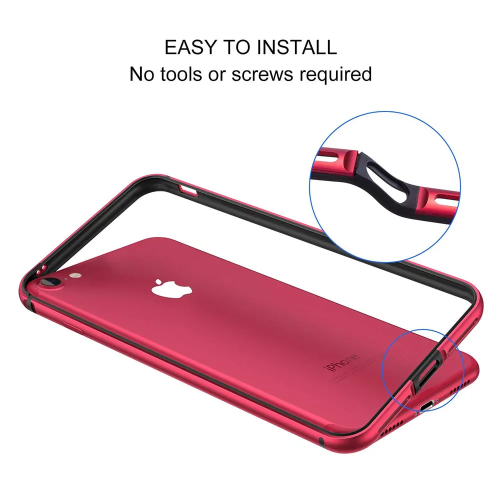 Ascromy For iPhone 7 Bumper Case No Back Aluminium Frame Rubber TPU Shockproof Coque Funda For iPhone 8 Plus 7 8plus Accessories (9)