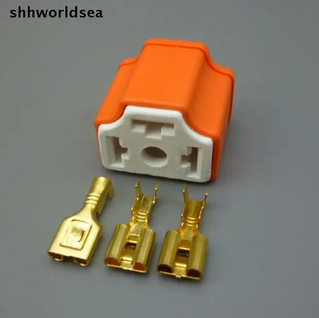 shhworldsea 50sets 3Pin 7.8mm H4 2A ceramic bulb socket Car connector