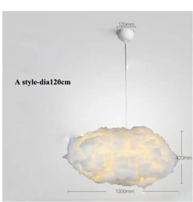 Современный плавающий облако светодиодная люстра освещение белый хлопок Гостиная потолочный светильник со светодиодными лампочками Обеденная подвесные светильники, с зажимным приспособлением - Цвет абажура: G