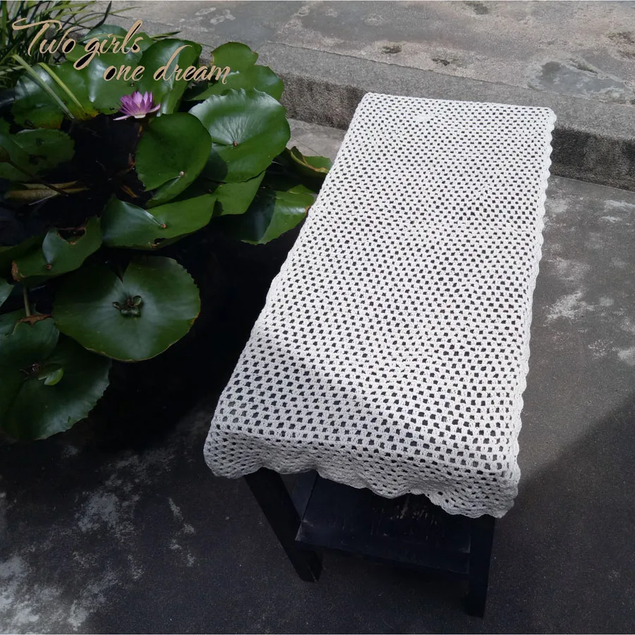 Us 99 45 Di Scontosala Da Pranzo Dellhotel Decorativo Vintage Beige Runner Handmade Crochet Del Cotone Fai Da Te Rettangolo Tavolo Copre La